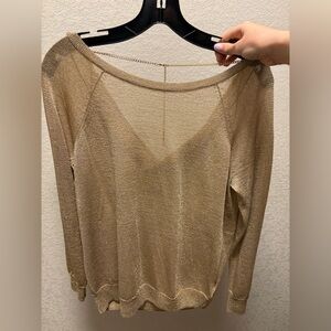 MICHAEL Michael Kors | Gold Shimmer Long Sleeve Top | Size L